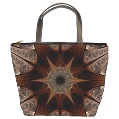 Fractal Abstract Star Pattern Bucket Bag by Wegoenart