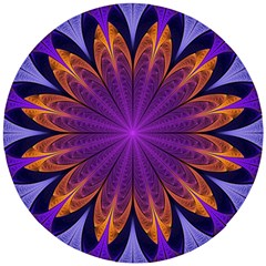 Art Abstract Fractal Pattern Wooden Puzzle Round by Wegoenart