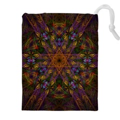 Fractal Abstract Background Pattern Drawstring Pouch (4xl) by Wegoenart