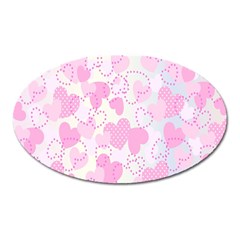 Valentine Background Hearts Bokeh Oval Magnet by Nexatart