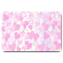 Valentine Background Hearts Bokeh Large Doormat  by Nexatart