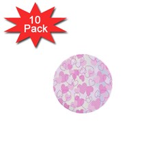 Valentine Background Hearts Bokeh 1  Mini Buttons (10 Pack)  by Nexatart