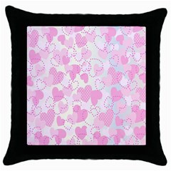 Valentine Background Hearts Bokeh Throw Pillow Case (black) by Nexatart