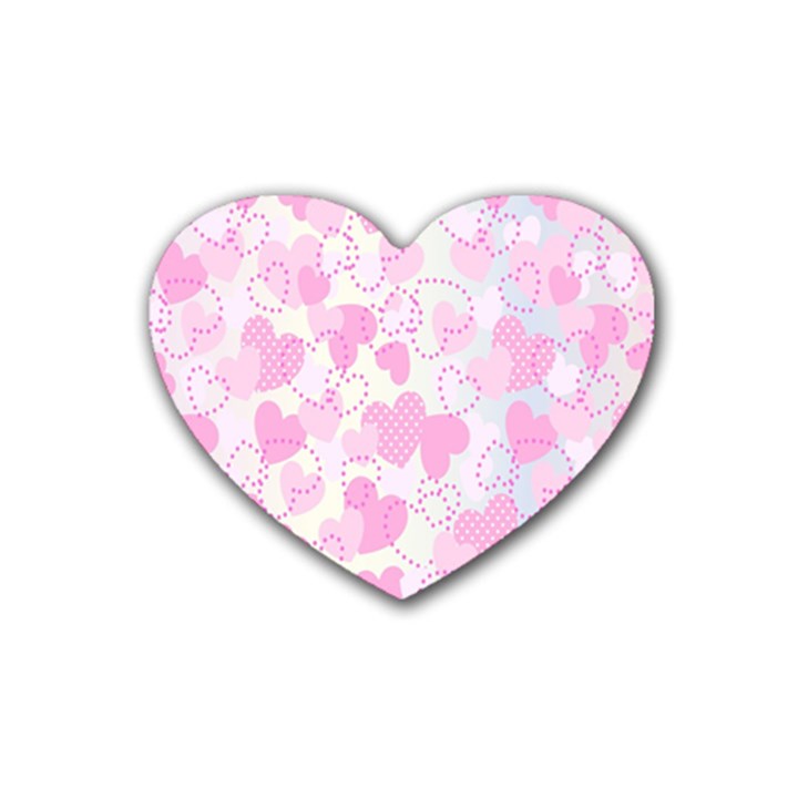 Valentine Background Hearts Bokeh Rubber Coaster (Heart) 