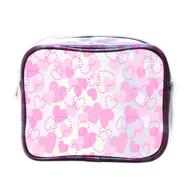 Valentine Background Hearts Bokeh Mini Toiletries Bag (One Side)