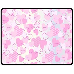 Valentine Background Hearts Bokeh Fleece Blanket (medium)  by Nexatart