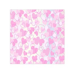 Valentine Background Hearts Bokeh Small Satin Scarf (square) by Nexatart