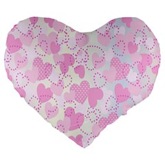 Valentine Background Hearts Bokeh Large 19  Premium Heart Shape Cushions by Nexatart