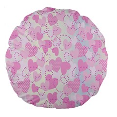 Valentine Background Hearts Bokeh Large 18  Premium Flano Round Cushions by Nexatart