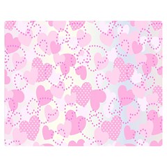 Valentine Background Hearts Bokeh Double Sided Flano Blanket (medium)  by Nexatart