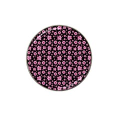 Pink And Black Floral Collage Print Hat Clip Ball Marker (10 Pack) by dflcprintsclothing