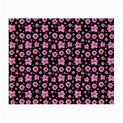 Pink And Black Floral Collage Print Small Glasses Cloth by dflcprintsclothing