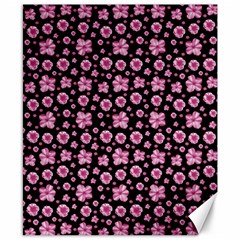 Pink And Black Floral Collage Print Canvas 8  X 10  by dflcprintsclothing