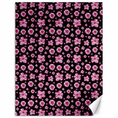 Pink And Black Floral Collage Print Canvas 12  X 16  by dflcprintsclothing