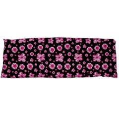 Pink And Black Floral Collage Print Body Pillow Case (dakimakura) by dflcprintsclothing