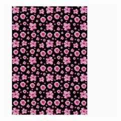 Pink And Black Floral Collage Print Small Garden Flag (two Sides) by dflcprintsclothing