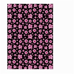 Pink And Black Floral Collage Print Large Garden Flag (two Sides) by dflcprintsclothing