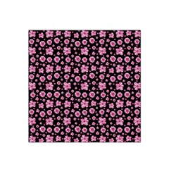 Pink And Black Floral Collage Print Satin Bandana Scarf by dflcprintsclothing