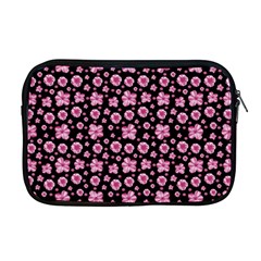 Pink And Black Floral Collage Print Apple Macbook Pro 17  Zipper Case