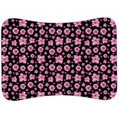 Pink And Black Floral Collage Print Velour Seat Head Rest Cushion by dflcprintsclothing