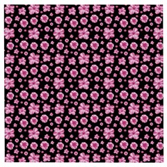 Pink And Black Floral Collage Print Wooden Puzzle Square by dflcprintsclothing