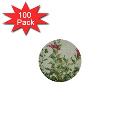 Botanical Vintage Style Motif Artwork 2 1  Mini Buttons (100 Pack)  by dflcprintsclothing