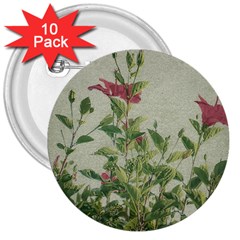 Botanical Vintage Style Motif Artwork 2 3  Buttons (10 Pack) 