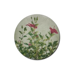 Botanical Vintage Style Motif Artwork 2 Rubber Coaster (round) 