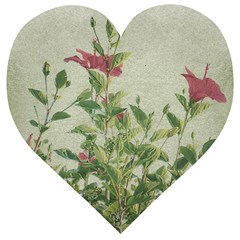 Botanical Vintage Style Motif Artwork 2 Wooden Puzzle Heart by dflcprintsclothing