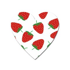 Seamless Pattern Fresh Strawberry Heart Magnet by Wegoenart