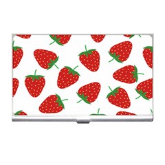 Seamless Pattern Fresh Strawberry Business Card Holder by Wegoenart