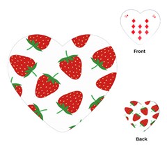 Seamless Pattern Fresh Strawberry Playing Cards Single Design (heart) by Wegoenart