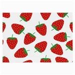 Seamless Pattern Fresh Strawberry Large Glasses Cloth Front