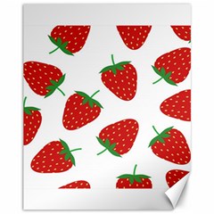 Seamless Pattern Fresh Strawberry Canvas 11  X 14  by Wegoenart