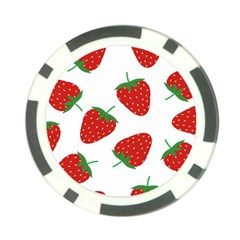 Seamless Pattern Fresh Strawberry Poker Chip Card Guard by Wegoenart