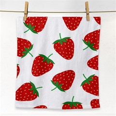 Seamless Pattern Fresh Strawberry Face Towel by Wegoenart