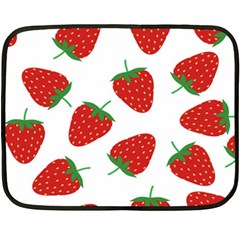 Seamless Pattern Fresh Strawberry Fleece Blanket (mini) by Wegoenart