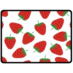 Seamless Pattern Fresh Strawberry Fleece Blanket (large)  by Wegoenart