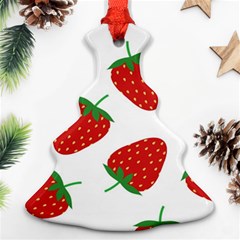 Seamless Pattern Fresh Strawberry Christmas Tree Ornament (two Sides) by Wegoenart