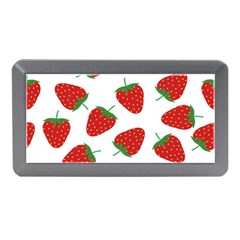 Seamless Pattern Fresh Strawberry Memory Card Reader (mini) by Wegoenart