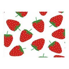 Seamless Pattern Fresh Strawberry Double Sided Flano Blanket (mini)  by Wegoenart