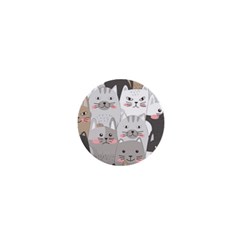 Cute Cats Seamless Pattern 1  Mini Buttons by Wegoenart