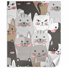 Cute Cats Seamless Pattern Canvas 16  X 20  by Wegoenart