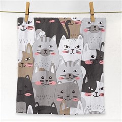 Cute Cats Seamless Pattern Face Towel by Wegoenart