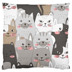 Cute Cats Seamless Pattern Large Cushion Case (one Side) by Wegoenart