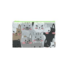 Cute Cats Seamless Pattern Cosmetic Bag (xs)