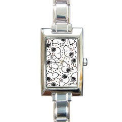 Dog Pattern Rectangle Italian Charm Watch by Wegoenart