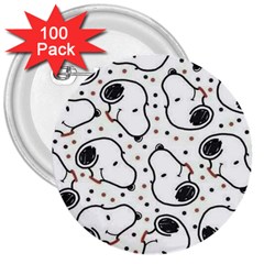 Dog Pattern 3  Buttons (100 Pack)  by Wegoenart