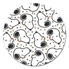 Dog Pattern Magnet 5  (round) by Wegoenart