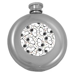 Dog Pattern Round Hip Flask (5 Oz) by Wegoenart